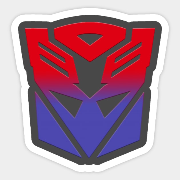 Autobot & Decepticon Symbol Fusion Sticker by knightiss
